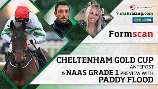 Cheltenham Gold Cup Antepost amp Naas Grade 1 preview with Paddy Flood  Formscan on irishracingcom [upl. by Ahseinaj]