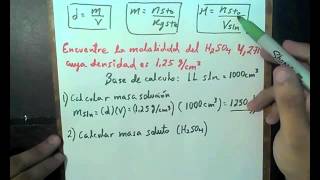 CONVERTIR MOLARIDAD A MOLALIDAD [upl. by Arlen898]