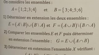 Exercice N°6 sur les ensembles Almoufid 1bac SM [upl. by Clarke]