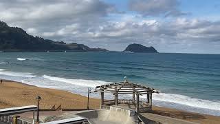 Tiempo de hoy al mediodía en la playa de Zarautz [upl. by Eytteb732]