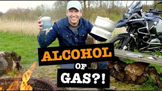 Welke camping brander op de motor Alcohol vs Gas Test [upl. by Yvan]