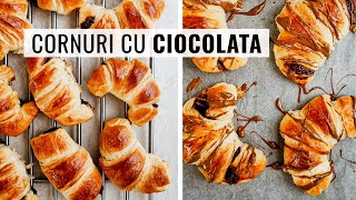 🥐 CORNURI cu unt și ciocolată 👉 rețeta simplă de croissante cu Nutella [upl. by Brenden]