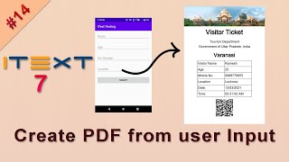 Create PDF from user Input  iText 7 Android and Java tutorial  itext android tutorial  Invoice [upl. by Petey14]