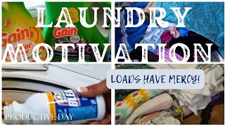 LARGE LAUNDRY MOTIVATIONCLEANING ROUTINE FOR A FAMILY OF 3 LAUNDRYCleaningwithNeecee [upl. by Ullund668]