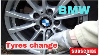 how to change bmw old tyres to new bmw all season tyres replacement to new [upl. by Otrebron]