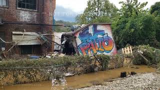 09282024 Asheville NC  Extreme Flash Flooding  Waters Raging  Debris PileUps  Cleanup Starts [upl. by Cruz]