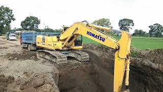 Mining sand  Pengalian pasir  Excavator Komatsu PC 10 [upl. by Lyrrad457]