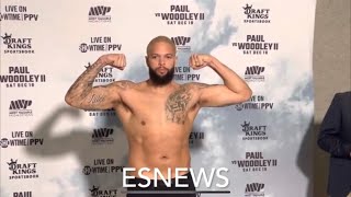 NBA Vs NFL Deron Williams Vs Frank Gore Both Make Weight Paul Vs Woodley 2 Undercard EsNews Boxing [upl. by Timms]