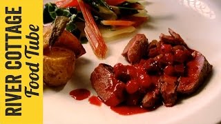 Pigeon Breast With Redcurrant amp Beetroot Sauce  Hugh FearnleyWhittingstall [upl. by Ettenad]