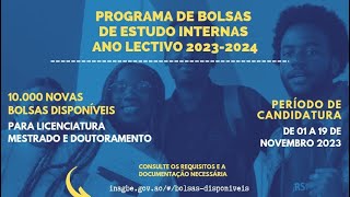 BOLSAS DO INAGBE 20232024  Requisitos para candidatura [upl. by Niels]