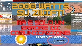 2000 watts su Zwift Errore di comunicazione perderepeso tornareinforma zwifting [upl. by Notlef]