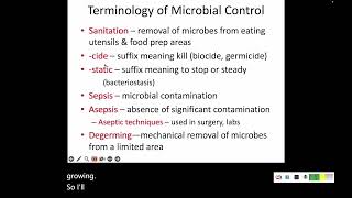 7 1 Control of Microbial Growth part 1 [upl. by Keene]