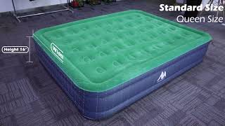 Queen Air Mattress with Built in PumpUSBC Rechargeable Detachable [upl. by Nilo]