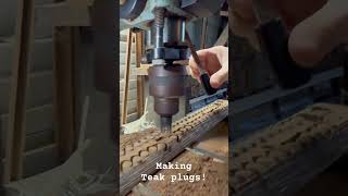 Making teak plugs for Papillon boatyardlife dyiboatprojects sailingcommunity [upl. by Arman19]