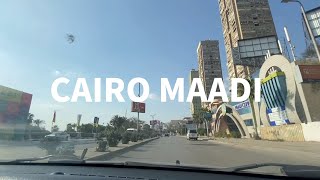 Cairo downtown 1 Driving in Maadi district Cairo egypt [upl. by Arundel]