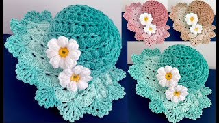 Sombreros Tejidos Fáciles de hacer Elegantes Bonitos TODAS LAS TALLAS a Crochet [upl. by Fabrianna699]