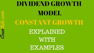 Dividend Growth Model  Gordon Growth Model Constant Growth  EXAMPLES [upl. by Ayotan]