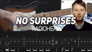 Radiohead  No Surprises Guitar lesson with TAB [upl. by Shandie]