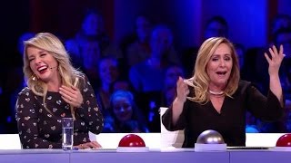 Hilarisch commentaar Angela bij auditie  HOLLANDS GOT TALENT [upl. by Kiran]