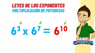 Leyes de los exponentes MULTIPLICACIÓN DE POTENCIAS Super fácil  Para principiantes [upl. by Eiznil]