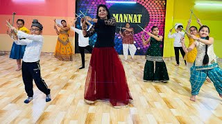 Chogada Dandiya dance  Aayush Sharma Kids Group Dance  Basic steps for Dandiya [upl. by Chloras200]