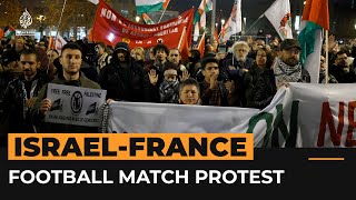 ProPalestinian protesters rally against Israeli football match in Paris  AJ Shorts [upl. by Blaseio]