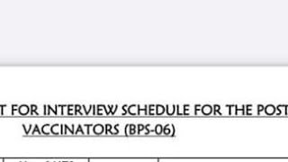 interview date announced Post vaccinators bps 6 [upl. by Jaquelyn]