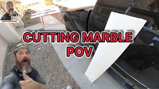 POV CUTTING CULTURED MARBLE RAW UNEDITED FOOTAGE [upl. by Wolfy859]