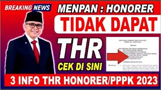 🔴 3 Info THR Honorer amp PPPK 2023 APBD Ada Honorer Tetap dapat THR [upl. by Lorimer412]