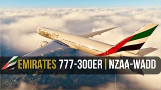 P3DV6 EMIRATES 777300ER  NZAA  WADD  FULL FLIGHT [upl. by Islehc]