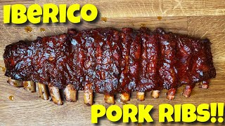 Iberico Pork Ribs  Best Homemade Glaze Ever  Yoder Offset Smoker [upl. by Haronid]