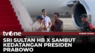 Turun Dari Pesawat Prabowo Langsung Disambut Sri Sultan HB X  Kabar Utama tvOne [upl. by Aseneg]