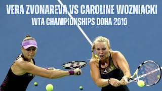 VERA ZVONAREVA VS CAROLINE WOZNIACKI  2010 WTA SONY ERICSSON CHAMPIONSHIPS SEMIFINAL [upl. by Daughtry118]