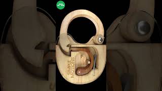 Antique wooden padlock work mechanism [upl. by Tilford]