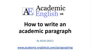 How to write an academic paragraph [upl. by Rinee]