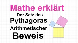 Der Satz des Pythagoras  arithmetischer Beweis Mathe erklärt von Lars Jung [upl. by Neirrad]