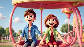 happy and fun with Round and Round the Merry Go Round song kids song music kidsshorts short kid [upl. by Barbi397]