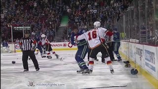 Flames vs Canucks line brawl Jan 18 2014 [upl. by Handel]