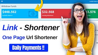 One Page Link Shortener 😍😍  Best Link Shortener with High CPM  Url Shortener Tricks [upl. by Nwonknu]