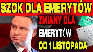 PILNIE ZMIANY DLA EMERYTÓW OD 1 LISTOPADA 2024 DATY I KWOTY PŁATNOŚCI ZUS OGŁOSIŁ SZCZEGÓŁY [upl. by Aneerbas799]