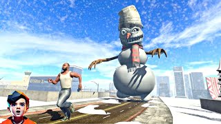 GIANT SNOW MAN MONSTER ATTACK ON FRANKLIN IN INDIAN BIKE DRIVING 3D [upl. by Asirrak]