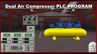 Dual Air Compressor PLC PROGRAM [upl. by Sakiv]