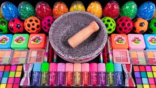 Satisfying Video How To Make Makeup Slime Mixing Pink Eyeshadow Glitter Mixing Random Things [upl. by Liahkim]