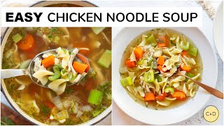 ROTISSERIE CHICKEN NOODLE SOUP  easy shortcut recipe [upl. by Traweek173]