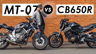 Yamaha MT07 vs Honda CB650R The Best Used Beginner Motorcycle [upl. by Georglana971]