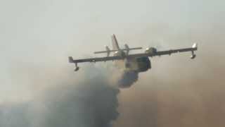 CL415 Canadair Super Scooper in Action Bombing a Fire in California [upl. by Alger214]