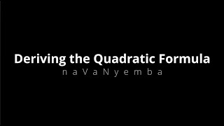 A Level Pure Mathematics  Deriving the Quadratic Formula using Completing the Square [upl. by Haroldson]