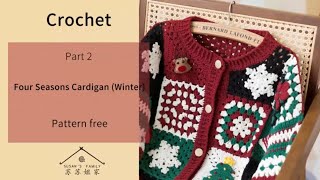 【EN25692】Four Seasons Cardigan🎄Winter Style Crochet Tutorial Part2  Susans Family [upl. by Fernando]