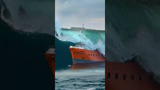 What Will Happen to the Ship Covered by a Huge Wave tidalwave dangerouswaves ocean [upl. by Denten409]