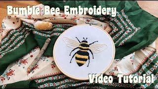 Bumble Bee Embroidery Tutorial  Updated 2022 [upl. by Neri]